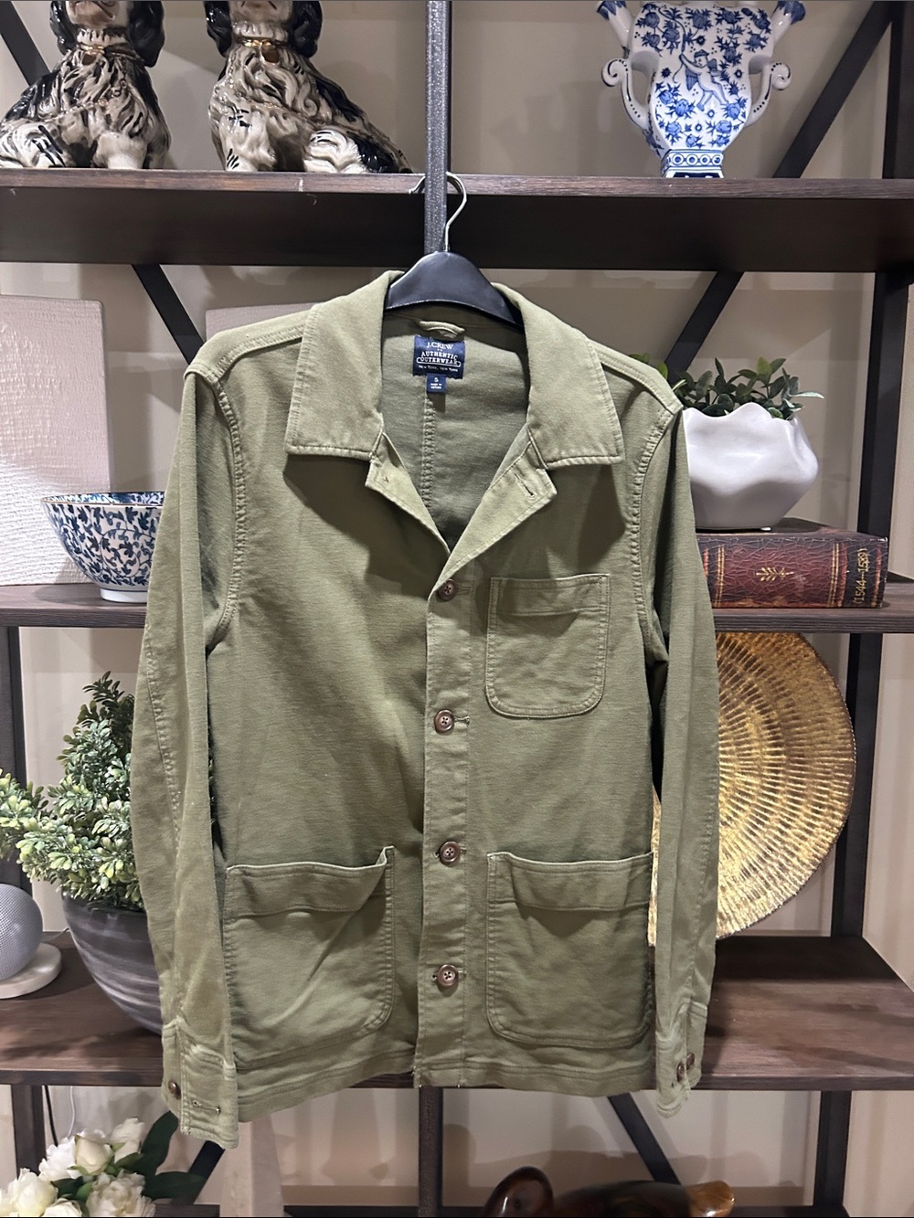 Womens Olive Green Cotton Utility Jacket small